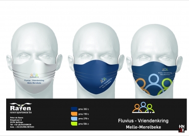 Raven textile reusable custom  print mask 